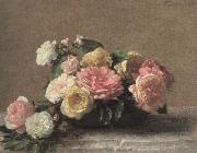 Henri Fantin-Latour roses in a dish oil